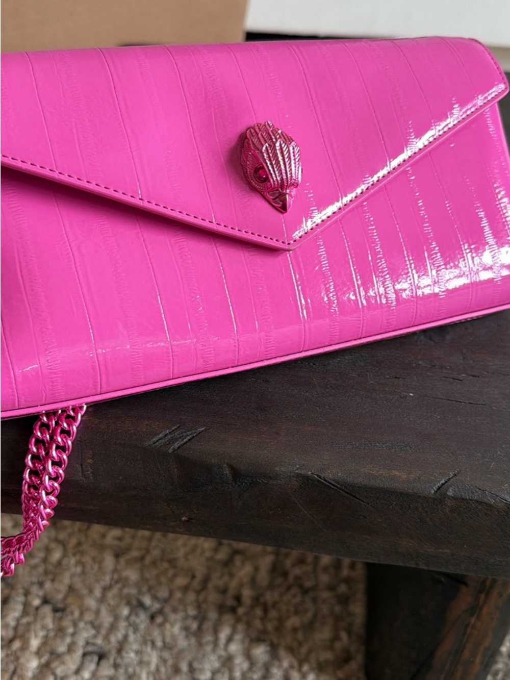 Pink Patent Envelope Bag - Kurt Geiger “The Shoreditch”